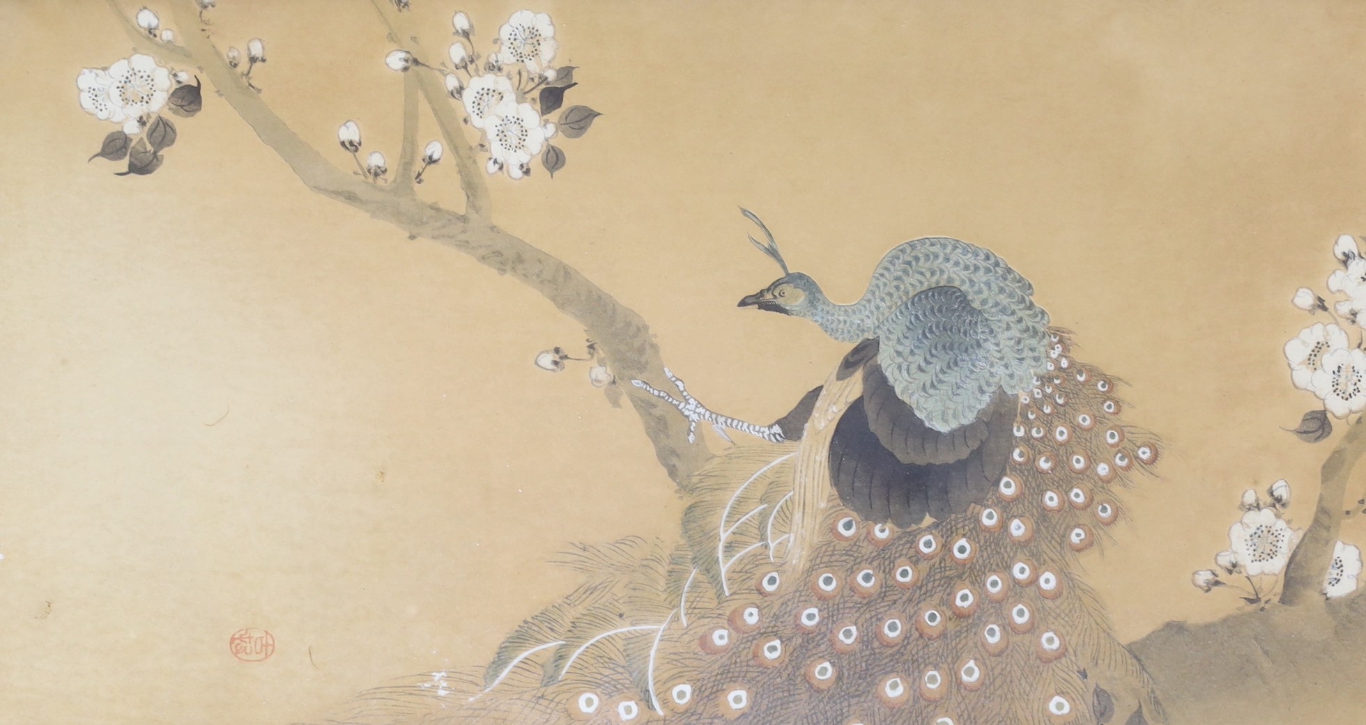 Ohara Koson (1877-1945), four woodblock prints, Studies of birds, 34.5 x 18.5cm